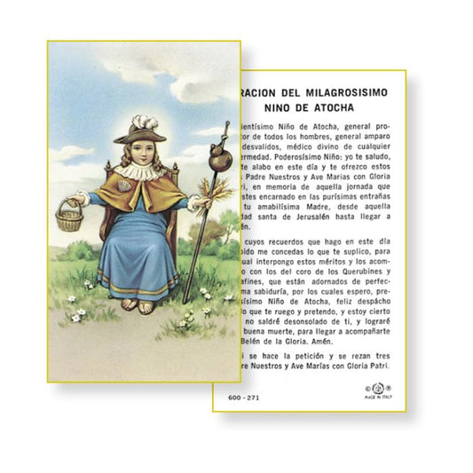 Oracion Del Milagrosisimo Nino De Atocha Holy Card