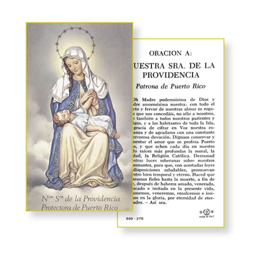 Oracion a Nuestra Senora de La Providencia Estampita - Our Lady of Divine Providence Holy Card