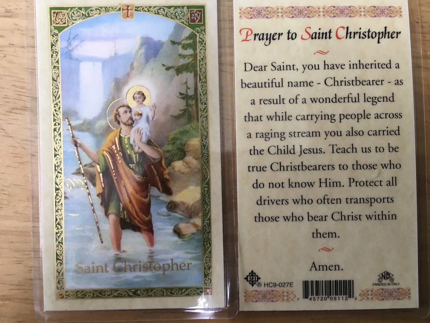 St. Christopher - Holy Card - SFI