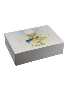 Pearlized First Communion Printed Box 21X15.5X6Cm