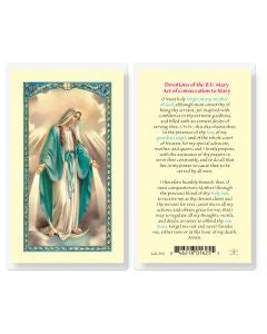 Devotions of the Blessed Virgen Mary - Act of Consecration to Mary Holy Card