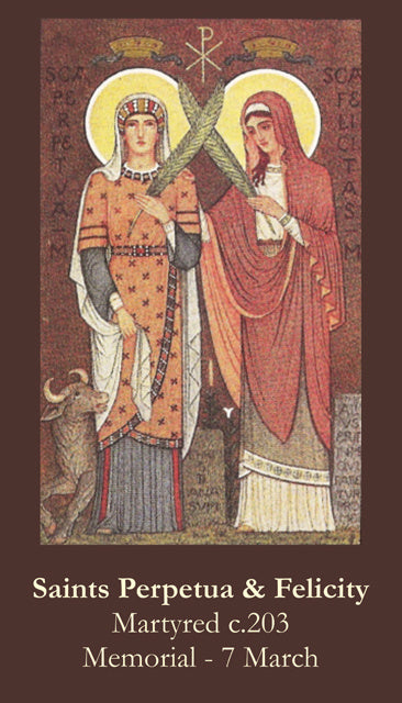 Saints Perpetua and Felicity Holy Card