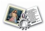 DIVINE MERCY ROSARY RING AND PRAYER CARD