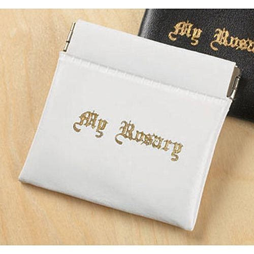 White "my rosary" pouch