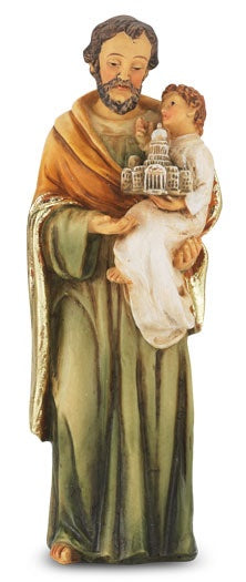 St. Joseph 4" Statue with Holy Card