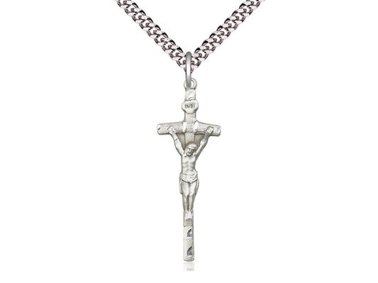 Papal Crucifix, Sterling Silver Necklace