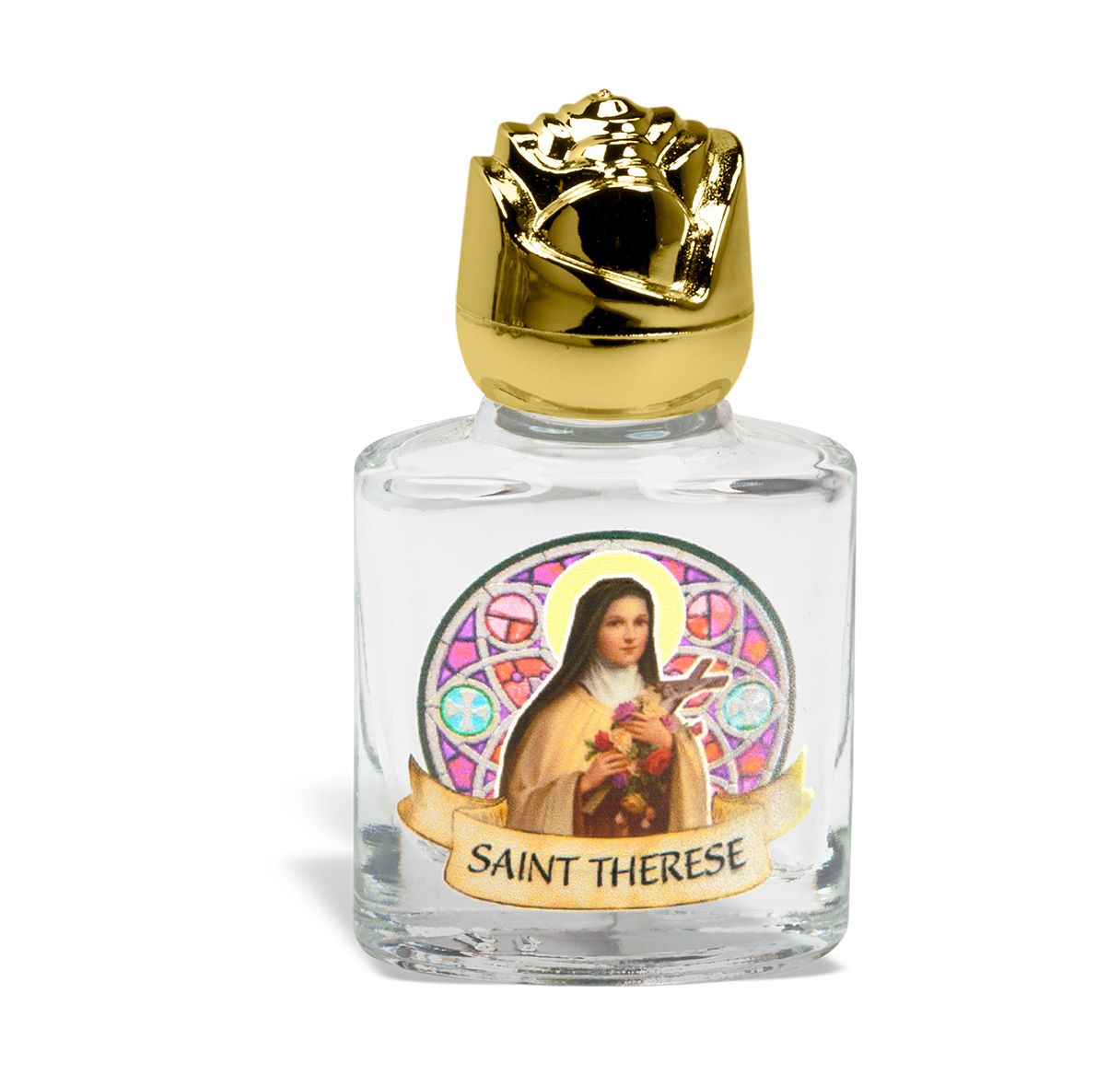 St. Therese of Lisieux Glass Holy Water Bottle