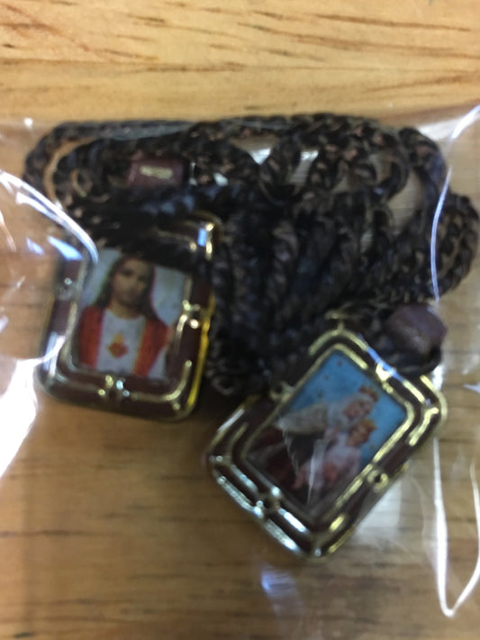 Scapular Plastic Sacred Heart/ Our Lady of Mount Carmel