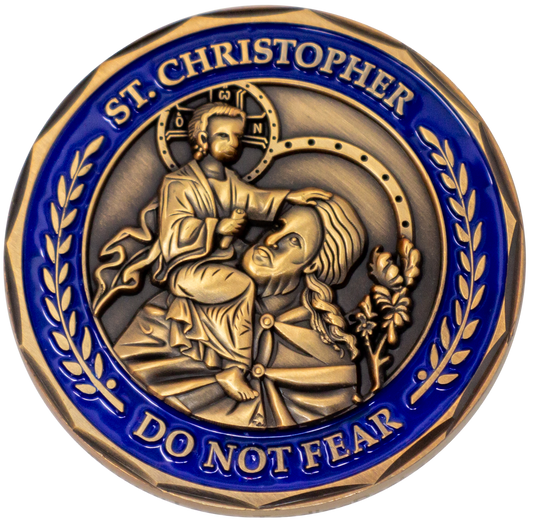 St. Christopher Antique Gold Plated Collectible Challenge Coin