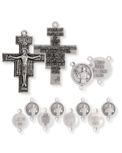 Saint Francis Rosary Kit with Centerpiece, Our Father Medals and San Damiano Crucifix