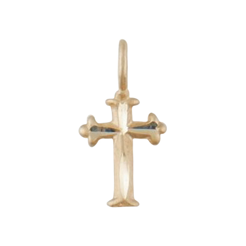 14 Kt Gold Cross with Diamond Cut