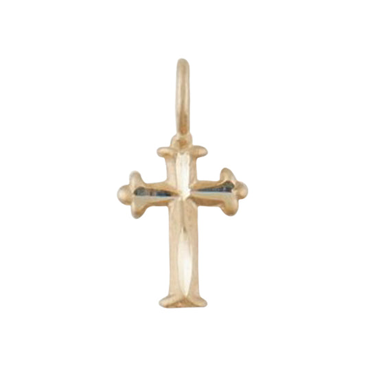 14 Kt Gold Cross with Diamond Cut