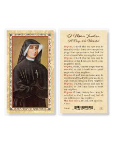 St. Maria Faustina Holy Card - A Prayer to be Merciful