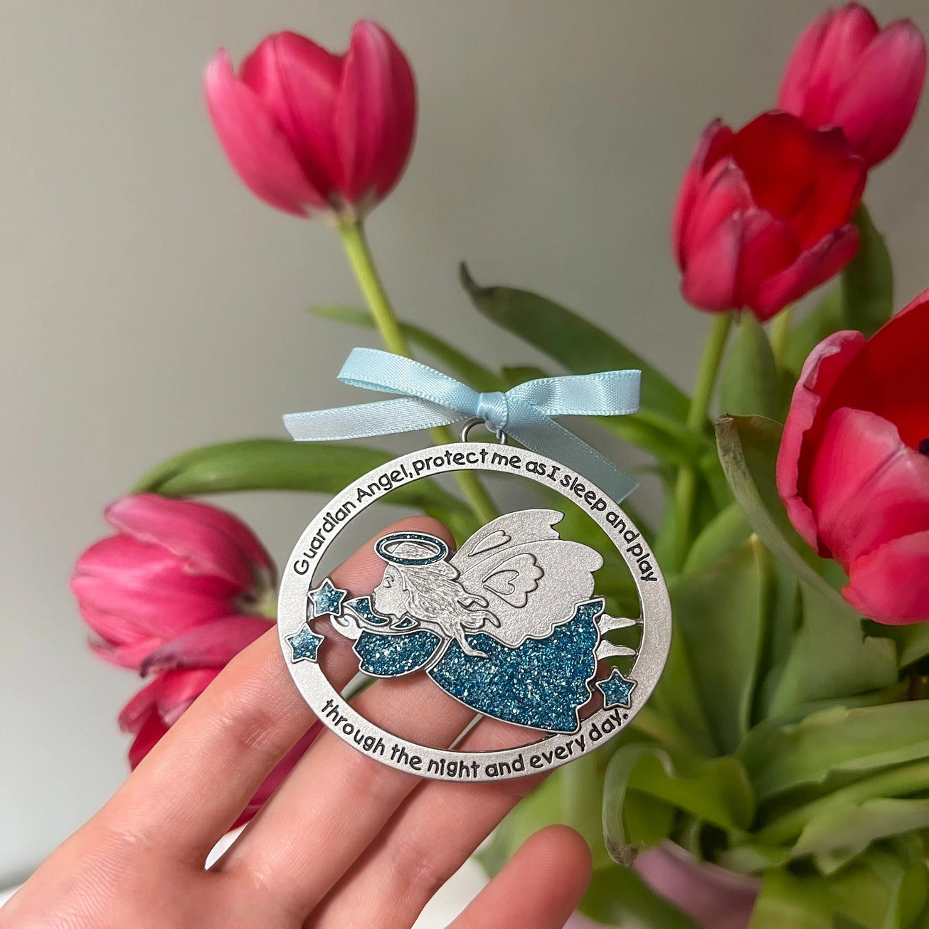 Guardian Angel Crib Medal (Blue or Pink)
