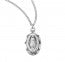 Sterling Silver Scalloped Oval Miraculous Medal necklace