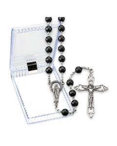 Black Acrylic Bead Rosary