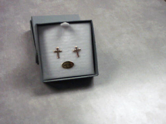 Cross earrings in 14 kt gold