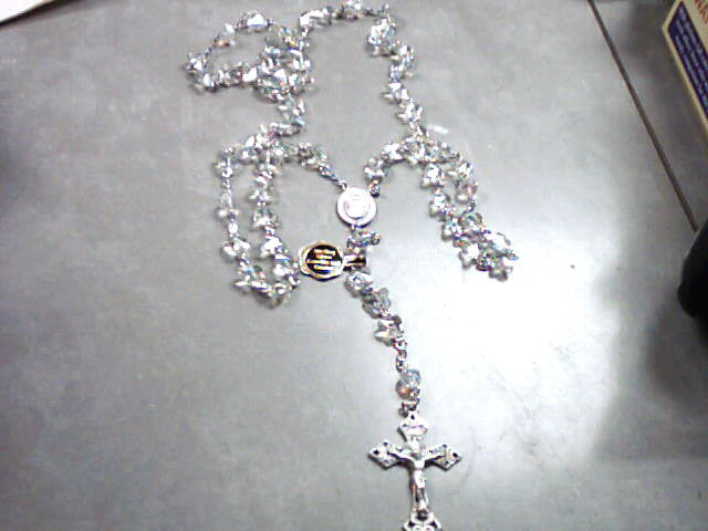 Crystal Butterfly Rosary with Sterling Silver Crucifix and Center