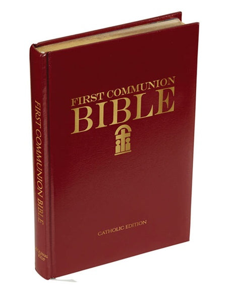 Illustrated First Communion Bible - Burgundy for Boys