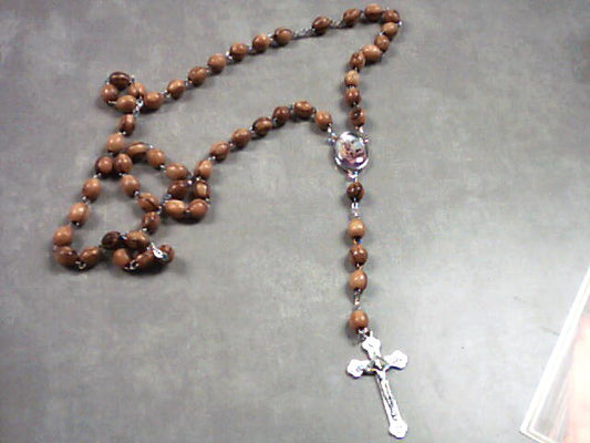 Olivewood St. Michael Photo Rosary - Made in the Holy Land