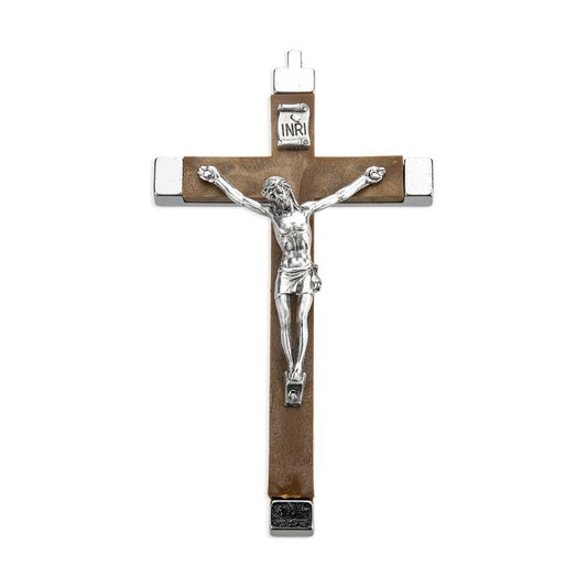 4 1/4" Brown Wood Crucifix