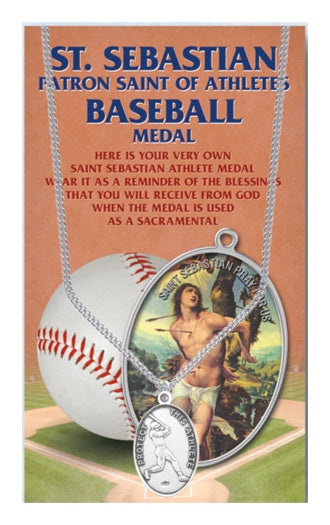 OVAL ST. SEBASTIAN MEN'S BASEBALL MEDAL