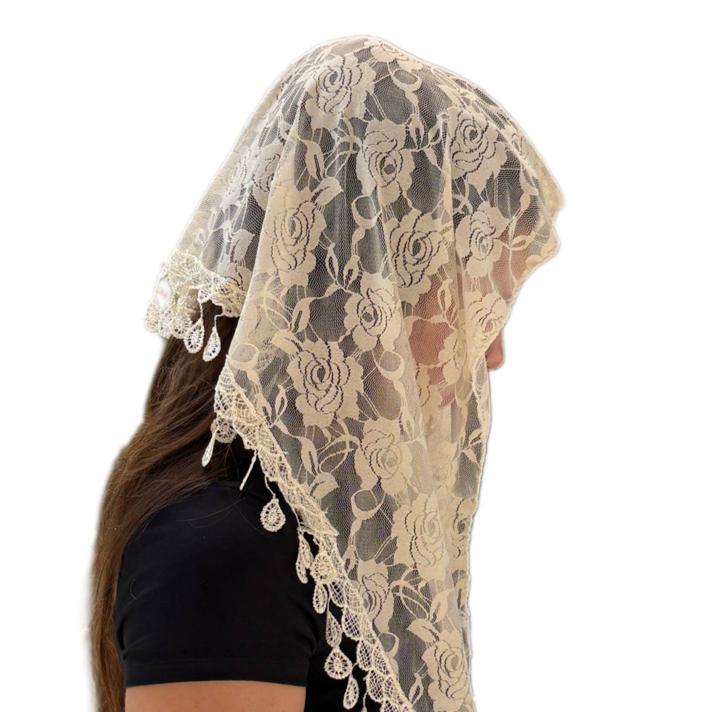 Veil ~ St. Claire of Assisi - CREAM