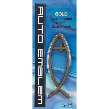 Auto Emblem Fish (Ichthus) with Cross