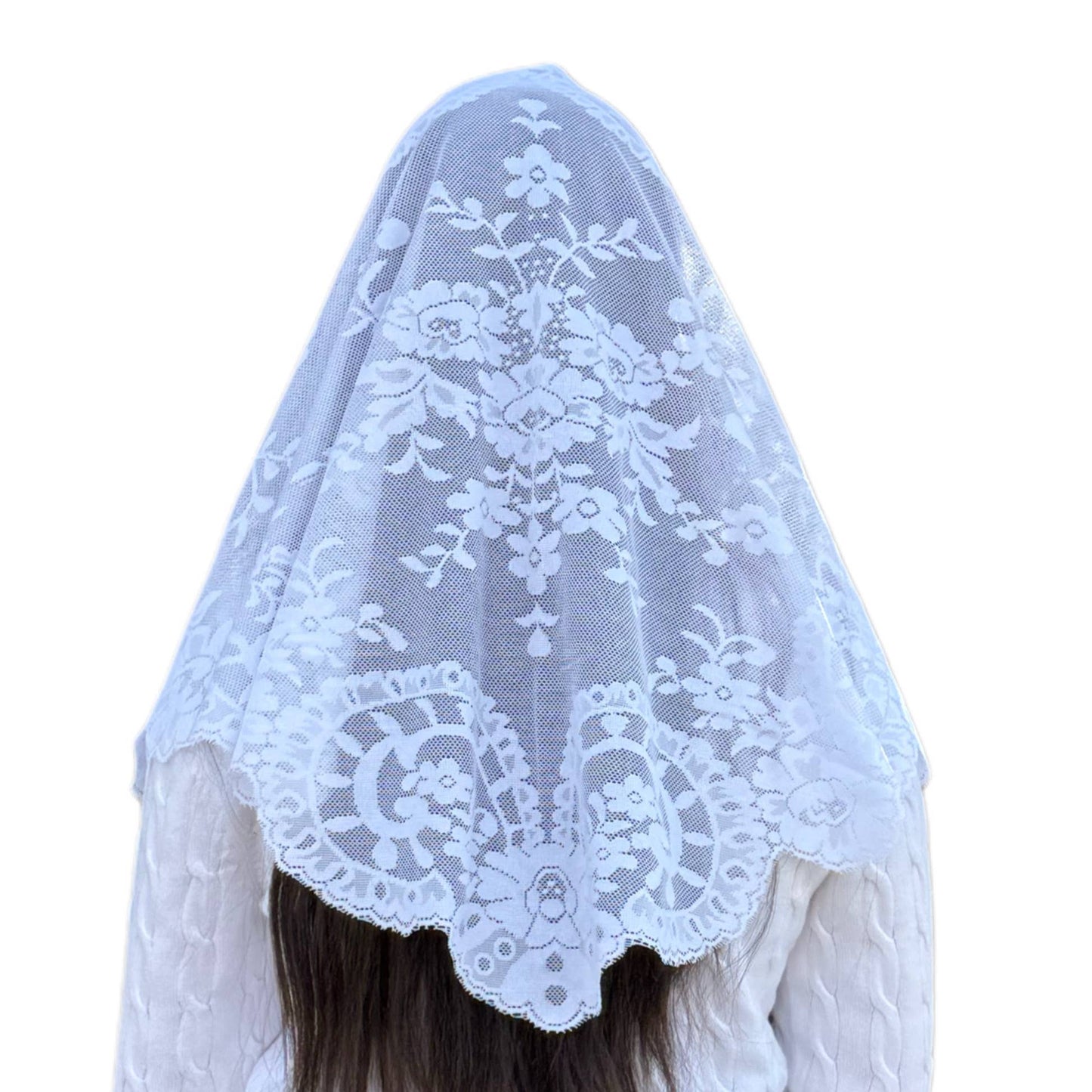 Lady of Grace Chapel Veil in White (52" x 24") 