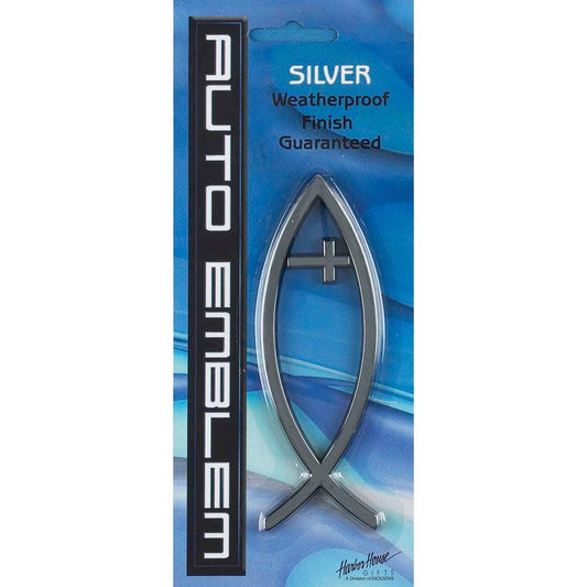 Auto Emblem Fish (Ichthus) with Cross