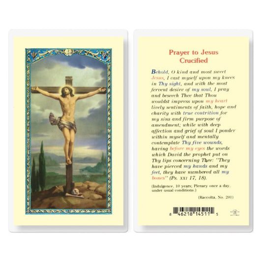 Prayer to Jesus Crucified Holy Card