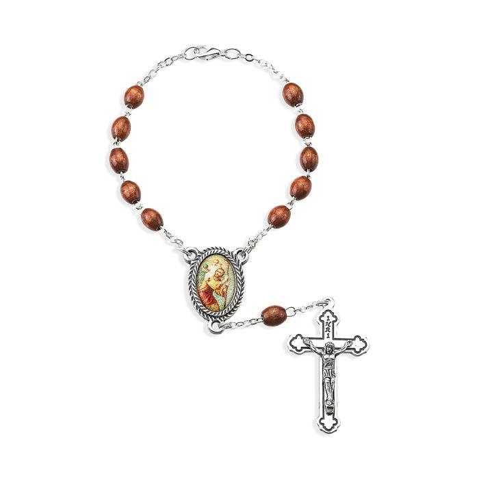 St. Christopher Auto Rosary with Black or Brown Beads