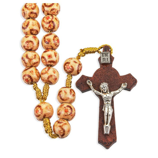 Marbelized Round Bead Rosary