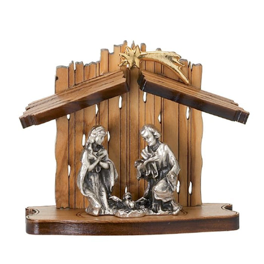 Wood Nativity Standing Plaque