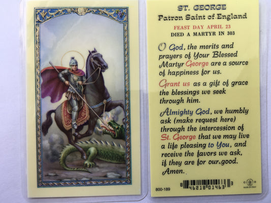 St. George Holy Card