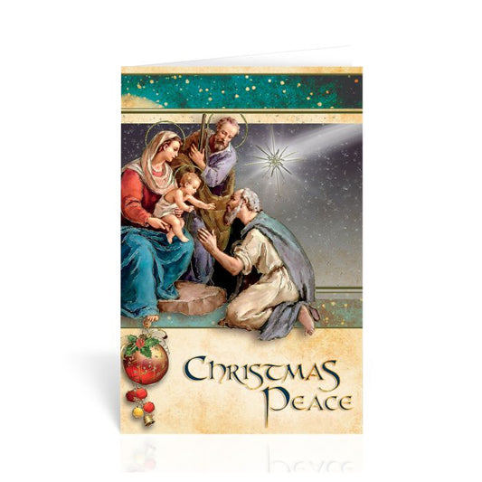 Holy Family with Shepherd - Christmas Greeting Card