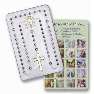 Mysteries of the Rosary - Pocket Rosary Card 3 1/4 Inch