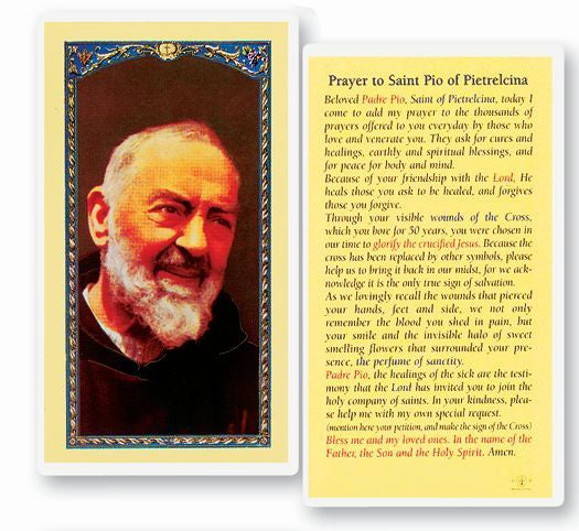 St. Pio of Pietrelcina (Padre Pio)  Holy Card