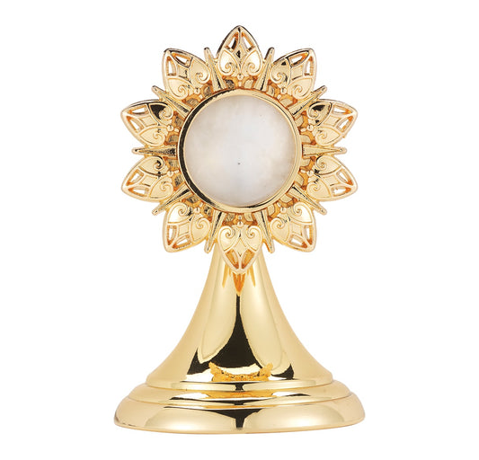 Gold Plated Filigree Border Reliquary - 3"