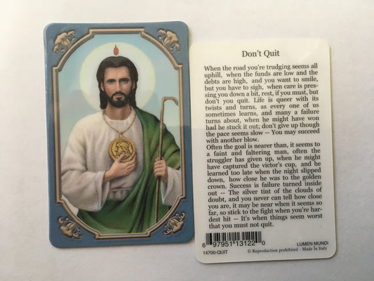 St. Jude Prayer Card - Don't Quit