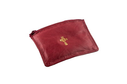 Red Sheepskin leather rosary case