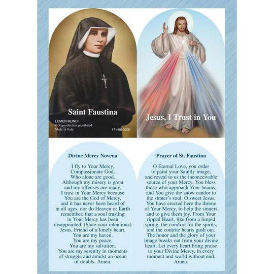 Divine Mercy / Saint Faustina Arched Folding Prayer Card