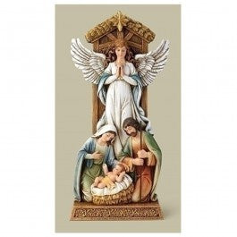 Angel over Nativity Scene Statue