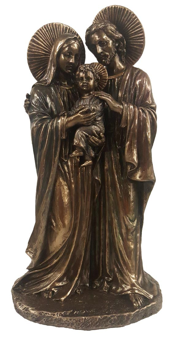 Holy Family, Veronese Collection, Lightly Hand-Painted Cold Cast Bronze - 8.5" Statue