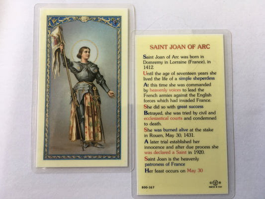 St. Joan of Arc Holy Card