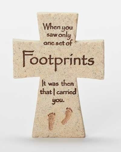 Footprints Prayer Cross - 4"