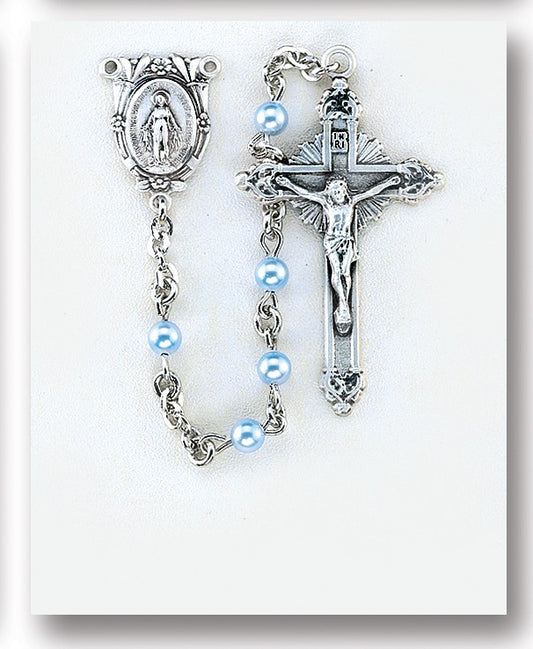 Blue Swarovski Pearl Rosary