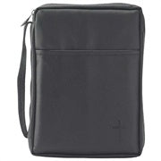 Bible Case in black with cross - medium size