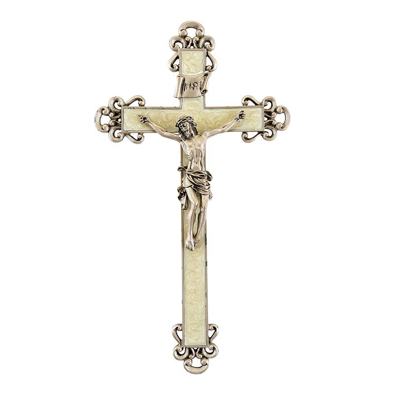Crucifix - Pearlized White, 10"