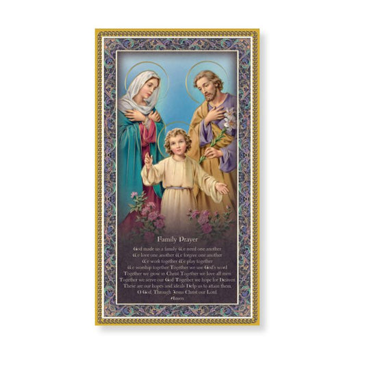 Holy Family Wall Plaque With Family Prayer